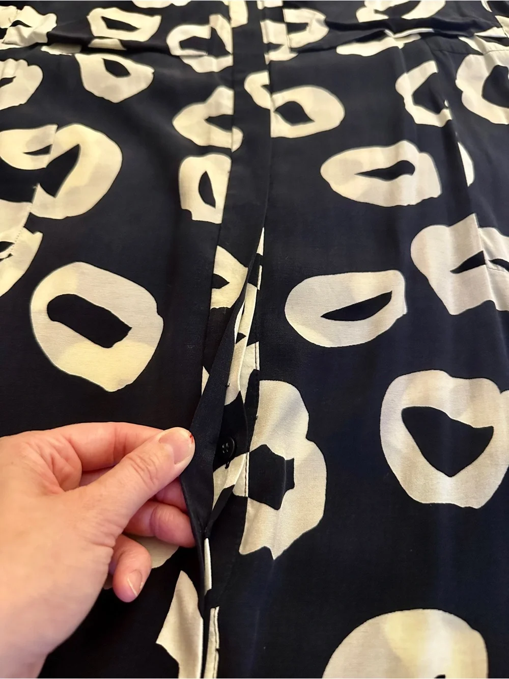 NWOT WHISTLES Black & White Marisa Loop Print Shirt Dress Abstract Contemporary